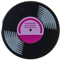 Tile, Round 2 x 2 with Bottom Stud Holder with Vinyl LP (14769pb244)