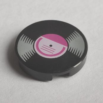 Tile, Round 2 x 2 with Bottom Stud Holder with Vinyl LP (14769pb244)