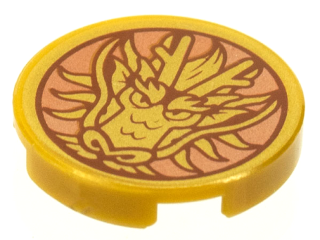 Tile, Round 2 x 2 with Bottom Stud Holder with Gol (14769pb405)