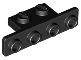 Bracket 1 x 2 - 1 x 4 with Rounded Corners (2436b)