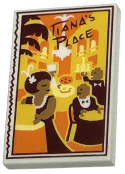 Tile 2 x 3 with Dark Red 'TIANA'S PLACE' (26603pb334)
