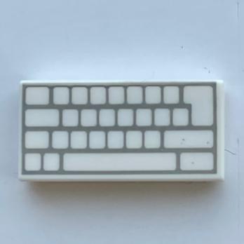 Tile 1 x 2 with Computer Keyboard Blank Keys Patte (3069pb0856)