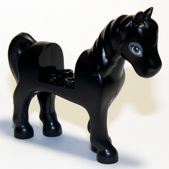 Horse with 2 x 2 Cutout with Dark Bluish Gray Eyes (93083c01pb11)