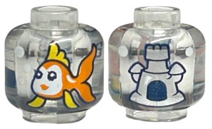 Minifigure, Head Orange Fish (28621pb0041)