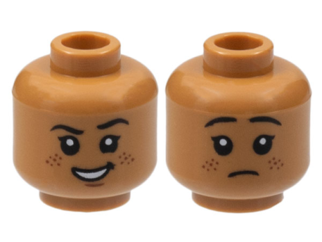 Minifigure, Head Dual Sided, Black Eyebrows (3626cpb2992)