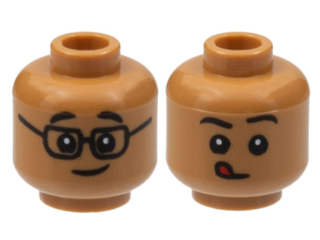 Minifigure, Head Dual Sided Child Black Eyebrows (3626cpb2994)