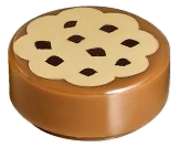 Tile, Round 1 x 1 with Cookie Tan Frosting and Chocolate Sprinkles Pattern (98138pb014)