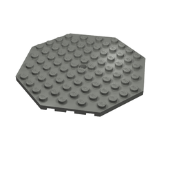 Plate, Modified 10 x 10 Octagonal with Hole (89523)