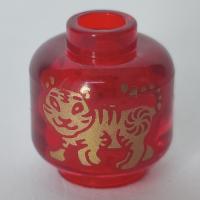 Minifigure, Head Gold Tiger Pattern (28621pb0033)