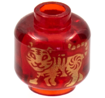 Minifigure, Head Gold Tiger Pattern (28621pb0033)