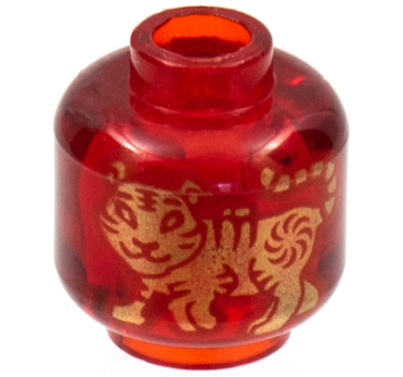 Minifigure, Head Gold Tiger Pattern (28621pb0033)