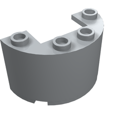 Cylinder Half 2 x 4 x 2 with 1 x 2 Cutout (24593)
