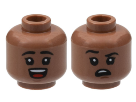 Minifigure, Head Dual Sided Child Black Eyebrows, (3626cpb2995)