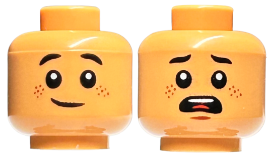 Minifigure, Head Dual Sided Child, Reddish Brown Freckles (3626cpb2998)