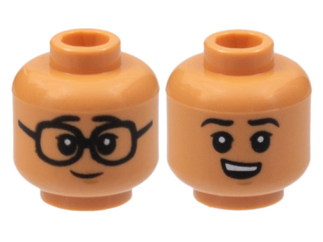 Minifigure, Head Dual Sided, Black Eyebrows and Eyes (3626cpb2999)