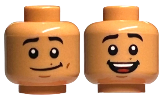 Minifigure, Head Dual Sided Black Eyebrows, Reddis (3626cpb3290)