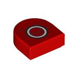 Tile, Round 1 x 1 Half Circle Extended with White (24246pb047)
