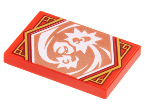 Tile 2 x 3 with White Ninja with Energy Burst Hand (26603pb300)