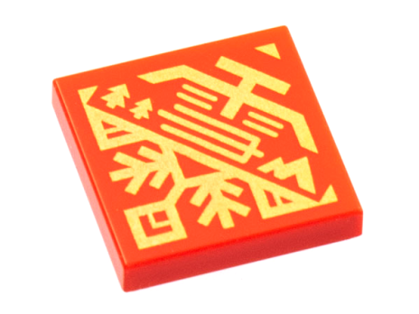 Tile 2 x 2 with Groove with Gold Temple, Trees, an (3068bpb1890)