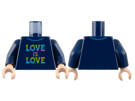 Torso Collared Shirt, Rainbow 'LOVE IS LOVE' Patte (973pb4445c01)