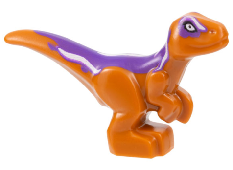 Dinosaur Baby Standing with Dark Purple Back, Whit (37829pb10)