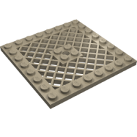 Plate, Modified 8 x 8 with Grille (4047, 4151b)