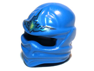 Blue Minifigure, Headgear Ninjago Wrap with Lightning Energy Pattern (98133pb06)