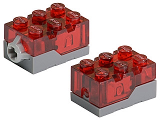 Electric, Light Brick 2 x 3 x 1 1/3 with Trans-Red (54930c01)