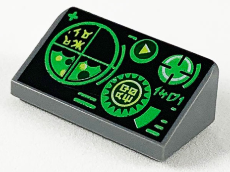 Slope 30 1 x 2 x 2/3 with Green Gauges and Radar S (85984pb176)