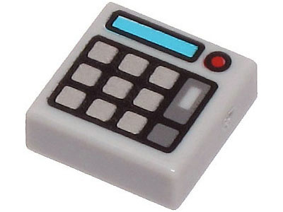Tile 1 x 1 with Keypad Buttons, Medium Azure Scree (3070pb174)