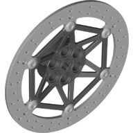 Technic, Steering Brake Disk 8 x 8 with Black Cent (71711pb01)