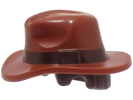 Minifigure, Hair Combo, Hat with Hair, Fedora Outb (1849pb01)