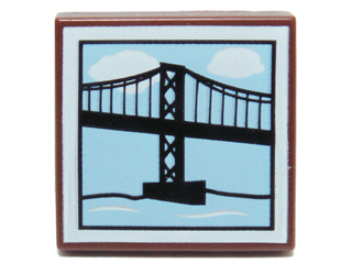 Tile 2 x 2 with Groove with Suspension Bridge Patt (3068bpb0674)