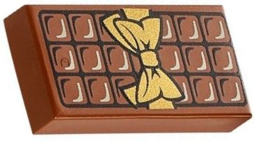 Tile 1 x 2 with Candy Bar Chocolate Blocks and Gol (3069pb0440)