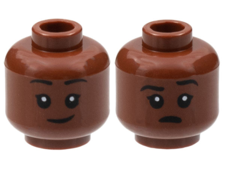 Minifigure, Head Dual Sided Child Black Eyebrows, (3626cpb2996)