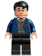 Harry Potter - Dark Blue Open Jacket over Gryffindor Cardigan Sweater, Black Legs