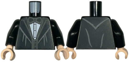 Torso Jacket with Wide Lapels, White Shirt with Black Bow Tie (973pb3697c01)