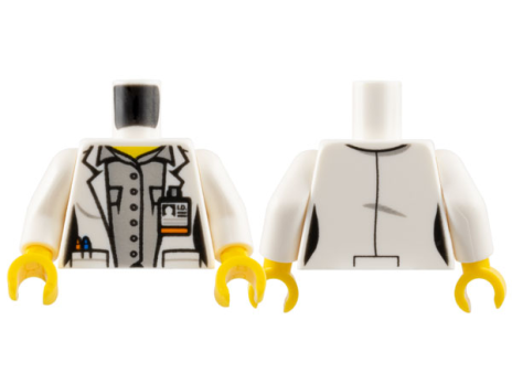 Torso Female Lab Coat Open with Pockets and ID Badge (973pb2505c01)