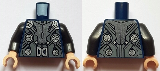 Torso Armor with Silver Circles and Buckle Pattern (Thor) (973pb1940c01)