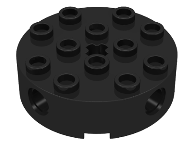 Brick, Round 4 x 4 with 4 Side Pin Holes and Center Axle Hole (6222)