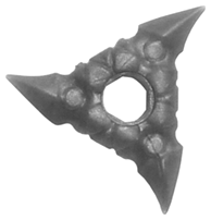 Minifigure, Weapon Throwing Star (Shuriken) with Textured Grips, 2 on Sprue(19807)