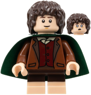 Frodo Baggins - Dark Green Cape, Light Nougat Feet