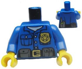 Torso Police Shirt with White Undershirt, Gold Badge and Buckle(973pb1551c01)