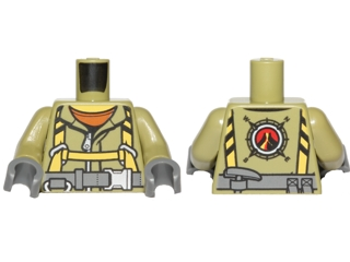 Torso Volcano Explorer Jumpsuit with Dark Bluish Gray Belt and Yellow Harness Front(973pb2453c01)
