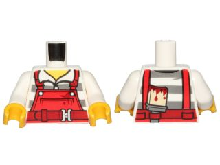 Torso Overalls Red over Prison Stripes Shirt(973pb2601c01)