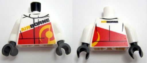 Torso Racing Jacket with Red Panel and 'AIRBORNE' on Front and Back Pattern (973pb2329c01)