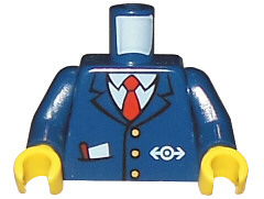 Torso Train with Logo, Three Gold Buttons, Red Tie, Pencil & Paper in Pocket Pattern (973pb0320c01)