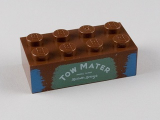 Brick 2 x 4 with 'TOW MATER' (3001pb081)