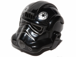 Minifigure, Headgear Helmet SW Stormtrooper Type 2, TIE Fighter Pilot Pattern (87556pb04)