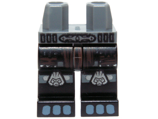 Hips and Black Legs with Dark Brown Loincloth, Silver Gorilla Knee Pads and Gray Toes Pattern (970c11pb16)